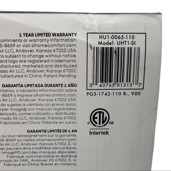 NEW Sharper Image HU1-0065-110 Ultrasonic Humidifier White 0.4 gallon - Picture 6 of 8